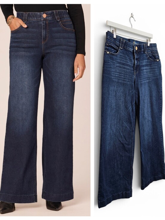 Democracy Denim - Democracy Wide Leg Jeans Womens 12 High Rise Absolution Stretch Blue Denim